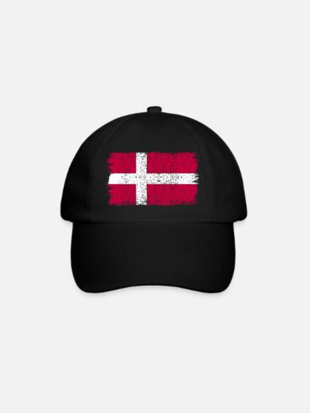 Dänische Flagge Dänemark Dänemarkflagge - Baseballkappe - Schwarz/Schwarz