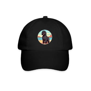 Schwarzer russischer Terrier Hunderasse Cartoon Kawaii Hund - Baseballkappe - Schwarz/Schwarz - Vorne