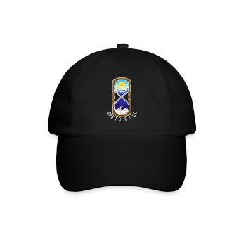 Sanduhr mit Sonne und Mond - Baseballkappe - Schwarz/Schwarz - Vorne