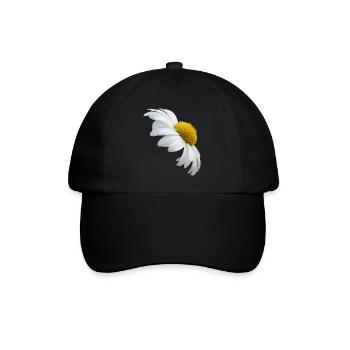 Margeriten Margerite weiße Blume Gänseblume - Baseballkappe - Schwarz/Schwarz - Vorne