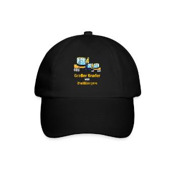 Großer Bruder Zwillinge Bagger - Baseballkappe - Schwarz/Schwarz - Vorne
