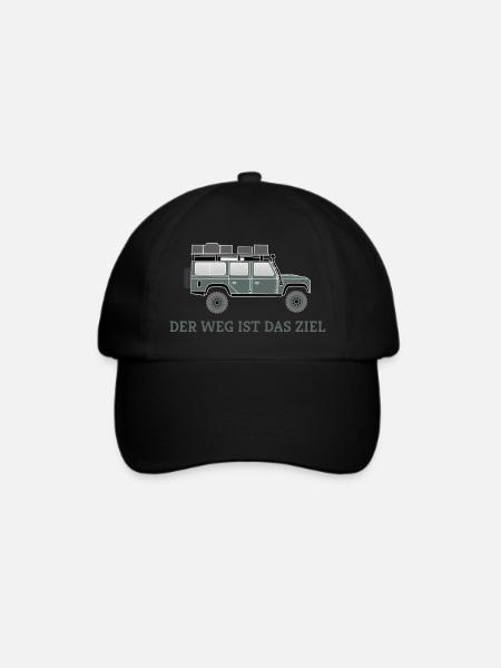 Dachzelt Offroad 4x4 Reisefahrzeug T-Shirt - Baseballkappe - Schwarz/Schwarz