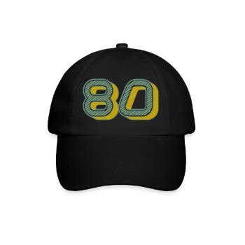 80. 80 JAHRE. 80. JAHRESTAG. 80-JÄHRIGES JUBILÄUM. - Baseballkappe - Schwarz/Schwarz - Vorne