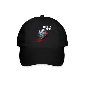 D20 Würfel - Problem solved - Baseballkappe - Schwarz/Schwarz - Vorne