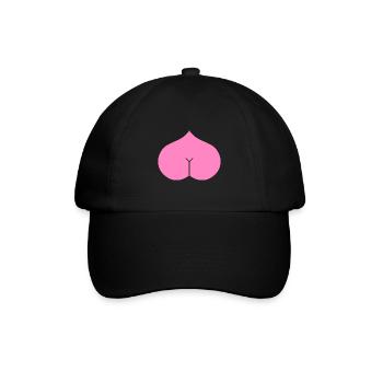 Arsch Herz Popo - Baseballkappe - Schwarz/Schwarz - Vorne