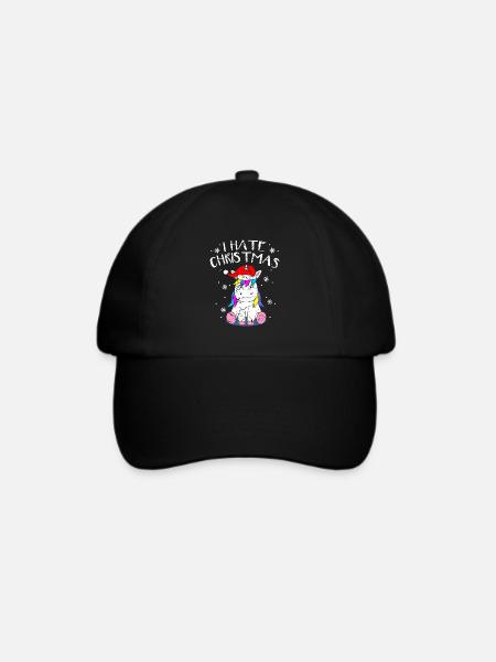 Anti-Christmas Anti-Weihnachten Einhorn Xmas Anti - Baseballkappe - Schwarz/Schwarz