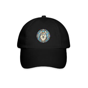 Alaska Malamute Hunderasse Buntglas Bunt - Baseballkappe - Schwarz/Schwarz - Vorne