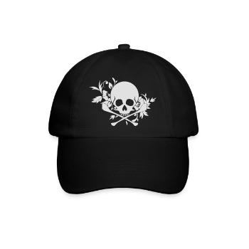 Skull Ornament - Baseballkappe - Schwarz/Schwarz - Vorne