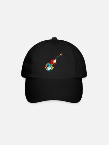 Brummender Kontrabass Jazzorchester - Baseballkappe - Schwarz/Schwarz