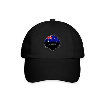 Brisbane Australien Flagge Skyline Silhouette Reisen - Baseballkappe - Schwarz/Schwarz - Vorne