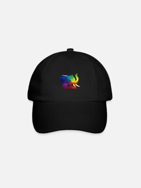 Majestätischer Elefant Wasserloch - Baseballkappe - Schwarz/Schwarz
