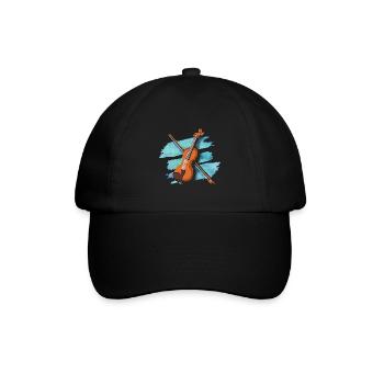 Eleganter Geigenbogen Virtuose - Baseballkappe - Schwarz/Schwarz - Vorne