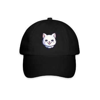 Bambino Katze Cartoon Aquarell Illustration - Baseballkappe - Schwarz/Schwarz - Vorne