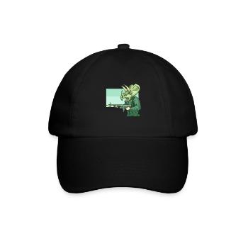 Furchtloser Triceratops Soldat - Baseballkappe - Schwarz/Schwarz - Vorne