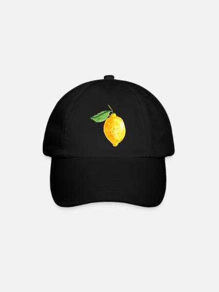 Zitrone - Baseballkappe - Schwarz/Schwarz