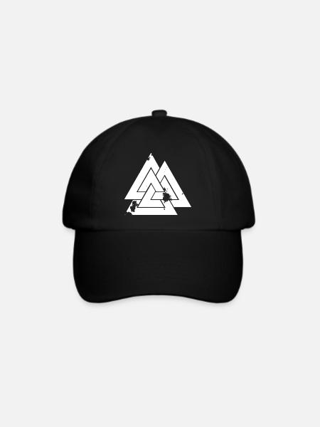 Valknut - Baseballkappe - Schwarz/Schwarz