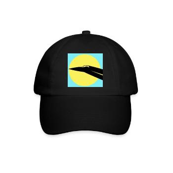 Concorde und Sonne - Baseballkappe - Schwarz/Schwarz - Vorne