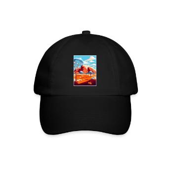 Uluṟu Kata Tjuṯa Nationalpark Reiseplakat - Baseballkappe - Schwarz/Schwarz - Vorne