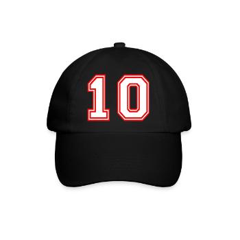 SPORT TRIKOT NUMMER 10 FREESTYLE STREETWEAR ZAHL - Baseballkappe - Schwarz/Schwarz - Vorne