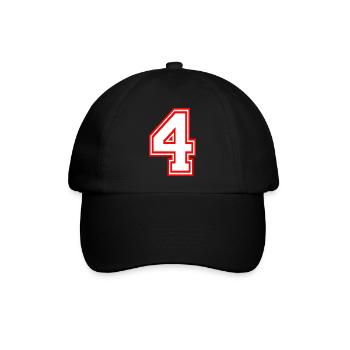 NUMMER VIER NUMBER FOUR LUCKY NUMBER GLÜCKSZAHL - Baseballkappe - Schwarz/Schwarz - Vorne