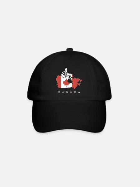 Kanada Silhouette mit Ahornblatt - Baseballkappe - Schwarz/Schwarz