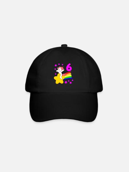 6. Geburtstag Mädchen 6 Sechster Bday Dabbendes Ei - Baseballkappe - Schwarz/Schwarz