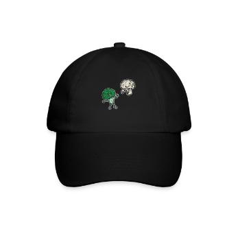 Erschrockener Brokkoli Blumenkohl - Baseballkappe - Schwarz/Schwarz - Vorne
