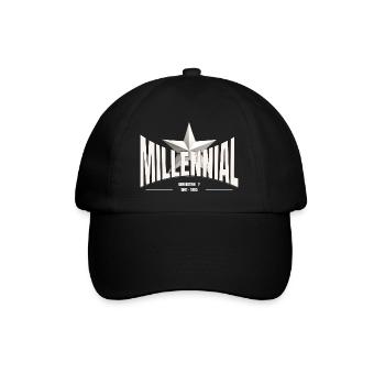 Millennial Star – Generation Y - Baseballkappe - Schwarz/Schwarz - Vorne