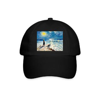 Sonnenpfad am Meeresrand - Baseballkappe - Schwarz/Schwarz - Vorne