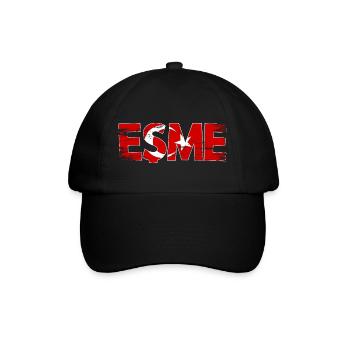 Esme Türkei Flagge Usak used - Baseballkappe - Schwarz/Schwarz - Vorne