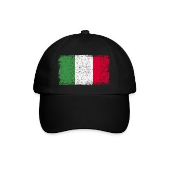 Italienische Flagge Italien Italienflagge - Baseballkappe - Schwarz/Schwarz - Vorne