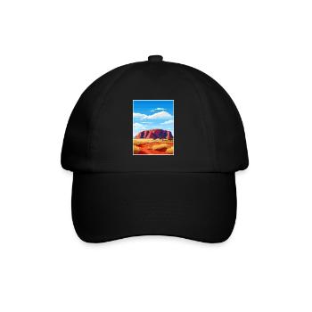 Uluru Kata Tjuta Nationalpark Australien Souvenir - Baseballkappe - Schwarz/Schwarz - Vorne