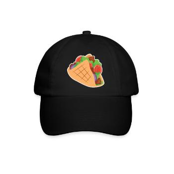Döner Kebab Comic - Fastfood - Baseballkappe - Schwarz/Schwarz - Vorne