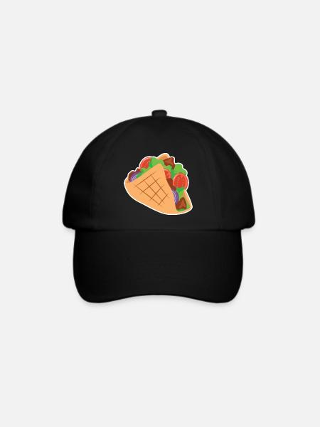 Döner Kebab Comic - Fastfood - Baseballkappe - Schwarz/Schwarz