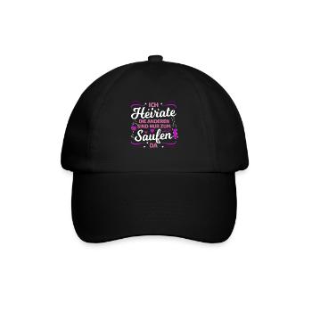 Ich Heirate Die Anderen Sind Nur Zum Saufen Hier - Baseballkappe - Schwarz/Schwarz - Vorne