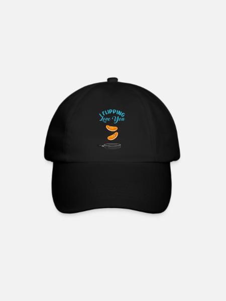 Goldbrauner Pfannkuchen Frühstück - Baseballkappe - Schwarz/Schwarz