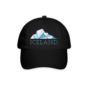 Island Eisberg Eisscholle Iceland Gletscher - Baseballkappe - Schwarz/Schwarz - Vorne