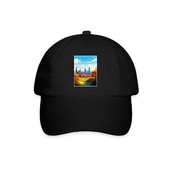 Central Park New York State Vintage-Reiseposter - Baseballkappe - Schwarz/Schwarz - Vorne