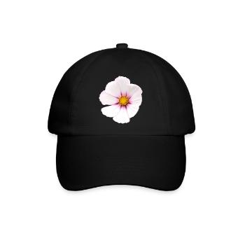 weiße Blume Cosmea - Baseballkappe - Schwarz/Schwarz - Vorne