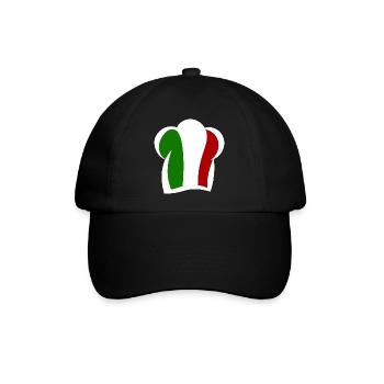 Italienische Kochmütze Küche Italia - Baseballkappe - Schwarz/Schwarz - Vorne