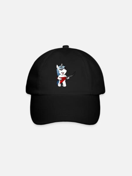 Einhorn E Gitarre Egitarre - Baseballkappe - Schwarz/Schwarz
