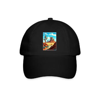 Monument Valley Arizona Vintage Reiseposter WPA - Baseballkappe - Schwarz/Schwarz - Vorne