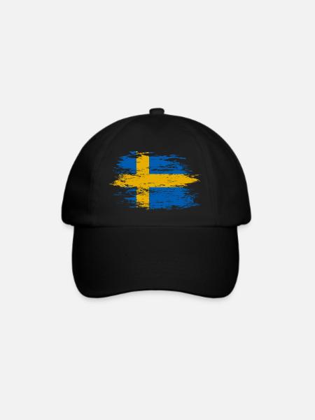 Schweden Flagge used - Baseballkappe - Schwarz/Schwarz