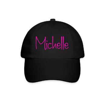 Michelle Neon-Handschrift - Baseballkappe - Schwarz/Schwarz - Vorne