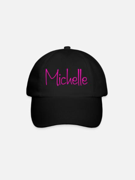 Michelle Neon-Handschrift - Baseballkappe - Schwarz/Schwarz