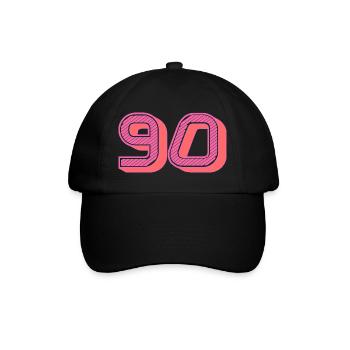 90. 90 JAHRE. 90. JAHRESTAG. 90-JÄHRIGES JUBILÄUM. - Baseballkappe - Schwarz/Schwarz - Vorne
