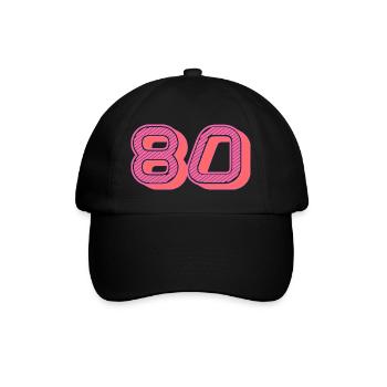 80. 80 JAHRE. 80. JAHRESTAG. 80-JÄHRIGES JUBILÄUM. - Baseballkappe - Schwarz/Schwarz - Vorne