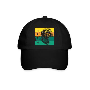 Retro Labrador - Baseballkappe - Schwarz/Schwarz - Vorne