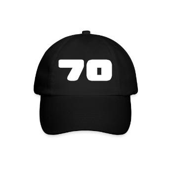 70. 70 JAHRE. 70-JÄHRIGES JUBILÄUM. GEBURTSTAG 70 JAHRE. - Baseballkappe - Schwarz/Schwarz - Vorne