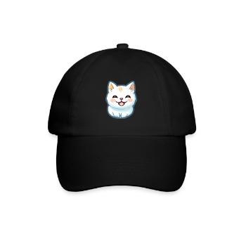 Burmilla Katze Karikatur Aquarell Illustration - Baseballkappe - Schwarz/Schwarz - Vorne